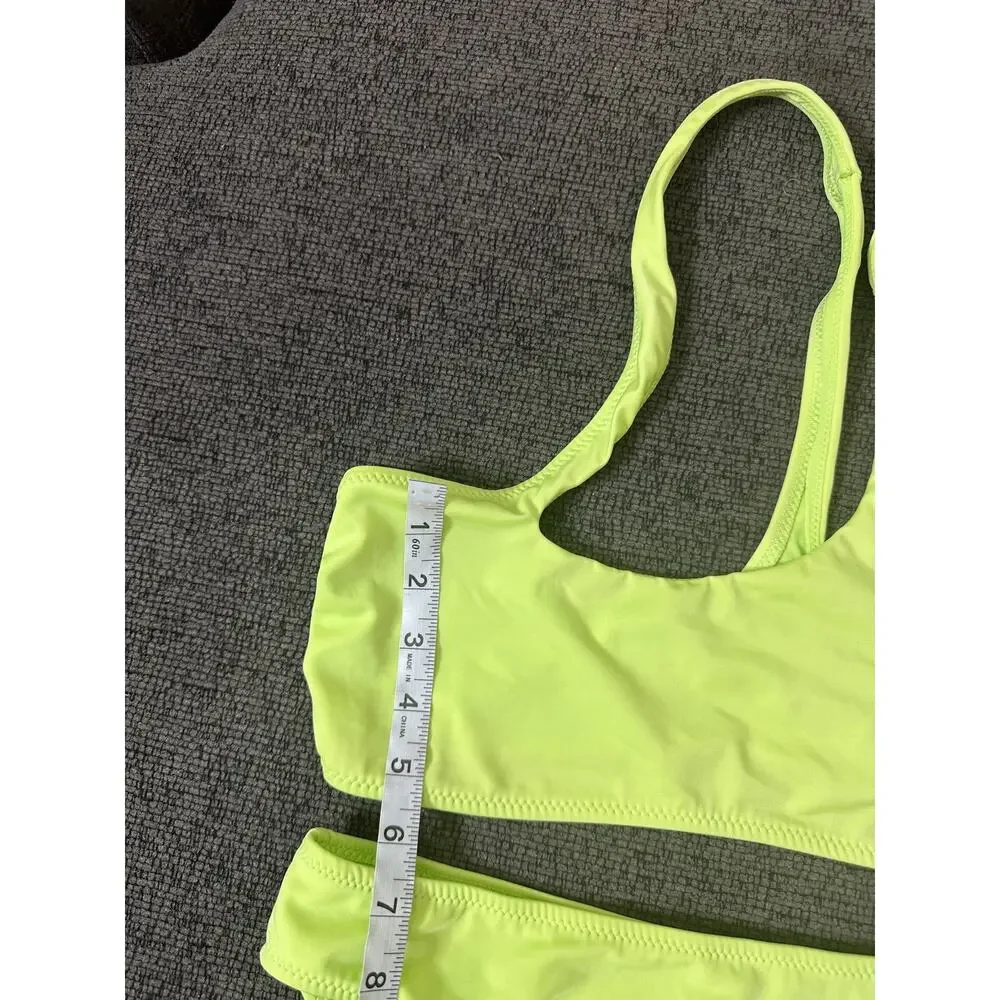 Solid & Striped The Brody Asymmetric Bikini Set size M in Pistachio NWT